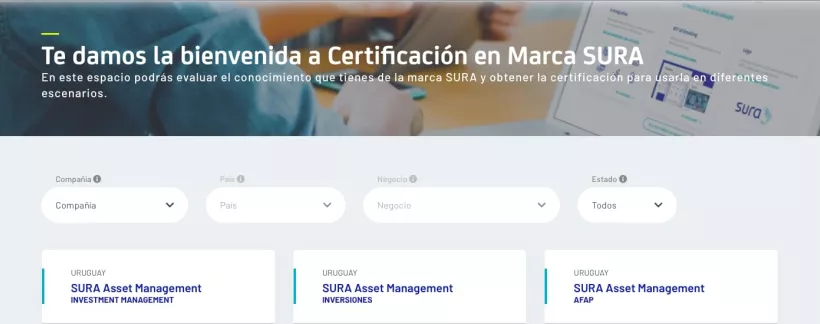 Plataforma de certificación SURA